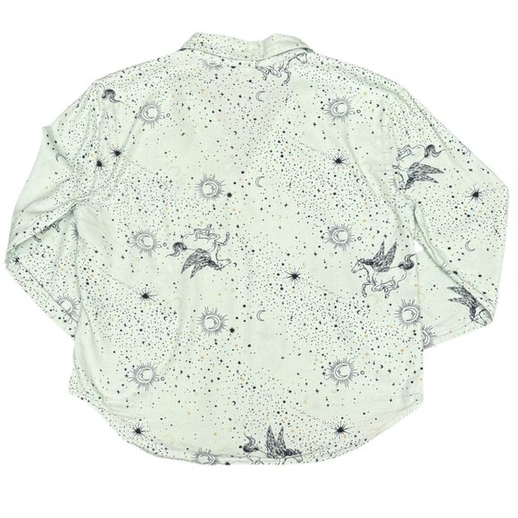 Women's VICTORIA'S SECRET Dreamer Mint Celestial Flannel Pajama Set- Size XS - Picture 4 of 14